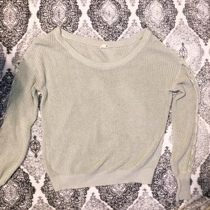 garage off the shoulder sweater mint color